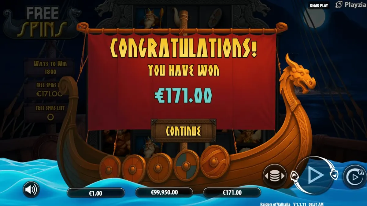 Raiders of Valhalla Megaways slot dengan latar belakang medan perang Viking yang epik
